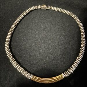 Elegant Silver and Gold Beaded Necklace